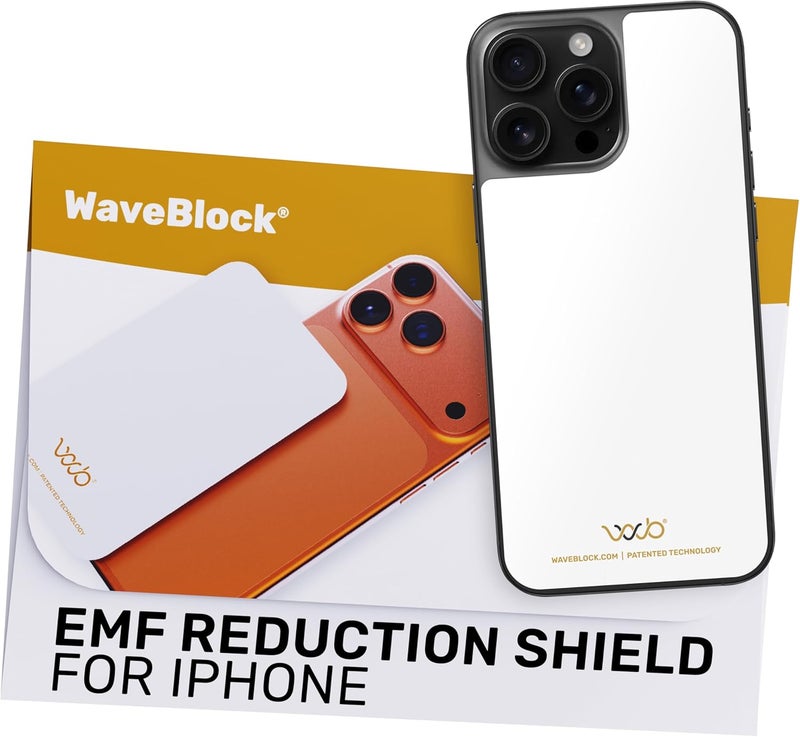 WAVEBLOCK EMF Blocker for Cell Phone - Made for iPhone 16 PRO MAX / 16 Plus - The Only Patented Real Scientifically Backed Lab-Tested 5G-Shield EMF Reduction Sticker, USA Made, Protect Yourself White - Image 1